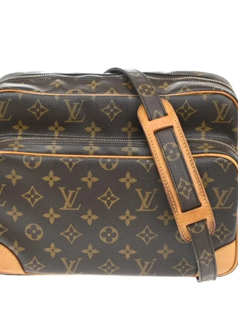 LOUIS VUITTON Nile Crossbody Shoulder Bag Monogram Leather Brown